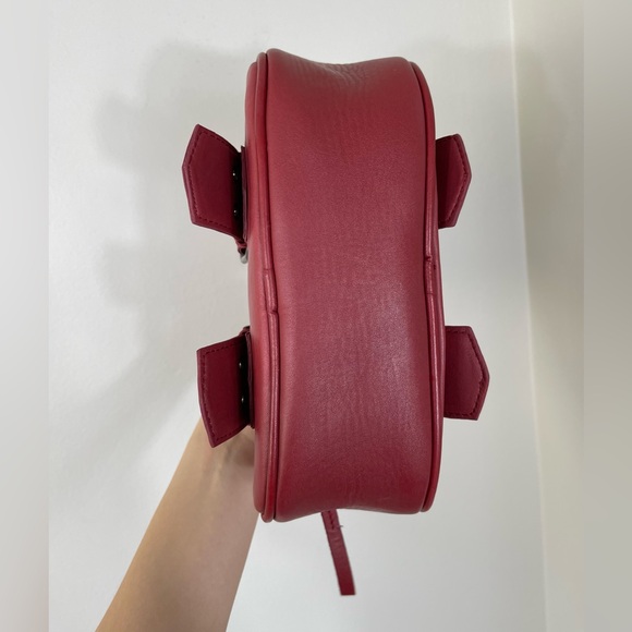 The Free People Elegant Red Leather Handbag Say Yes Bag NWOT - Picture 10 of 14